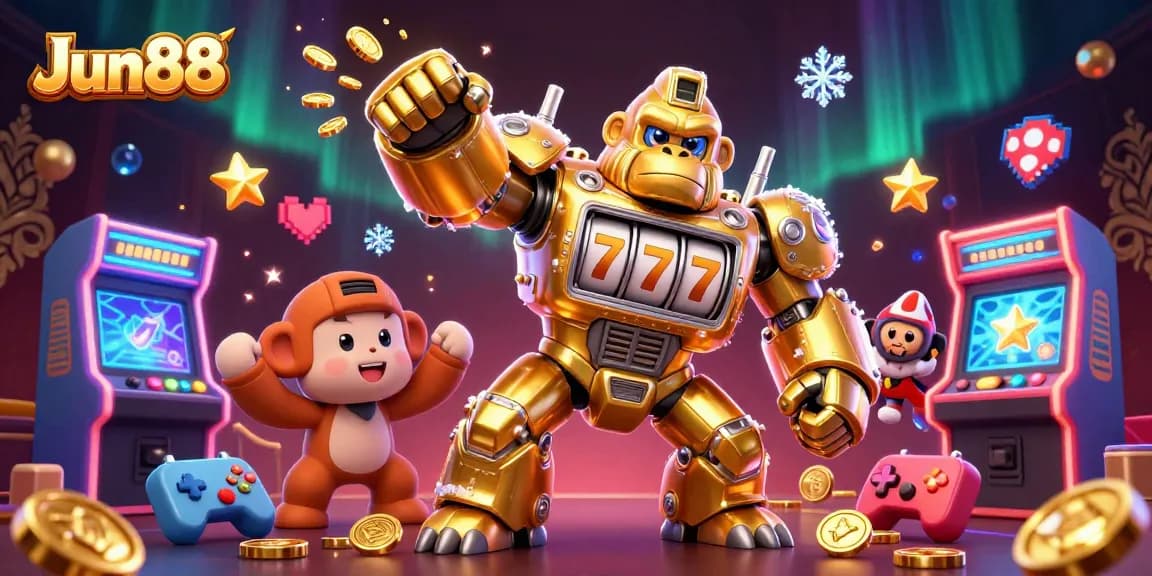 Experience Jun88's thrilling online gaming world with captivating casino elements and vibrant 3D action.
