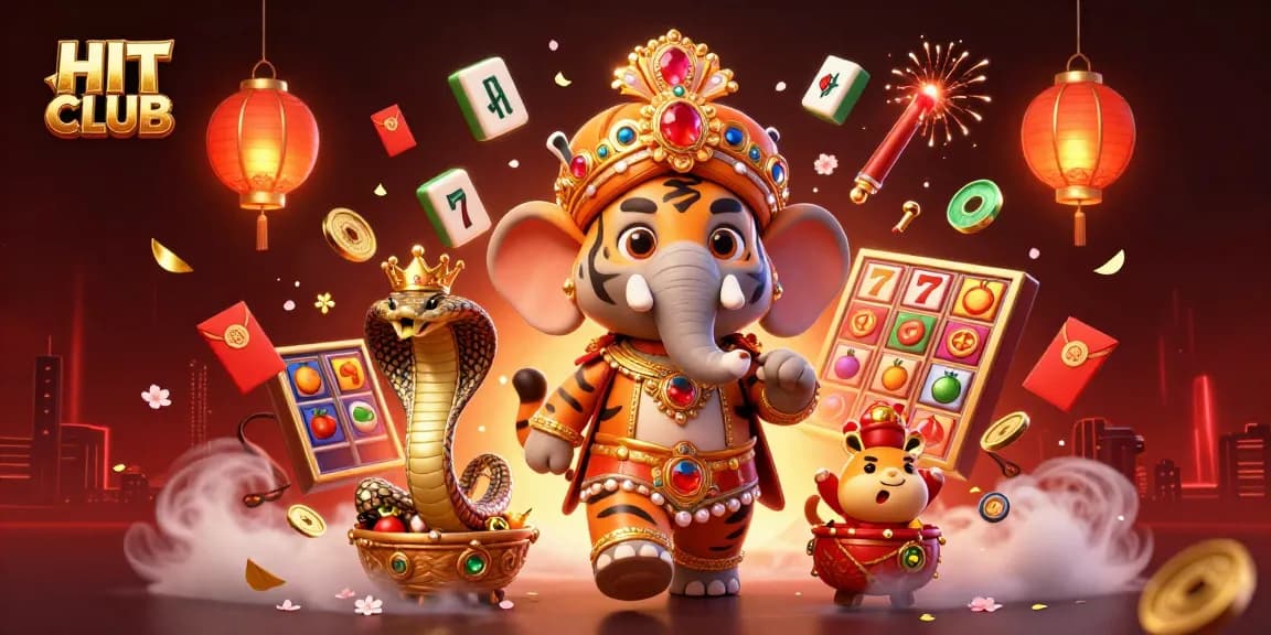 Win big at HIT CLUB with this vibrant casino-themed illustration showcasing excitement and action.