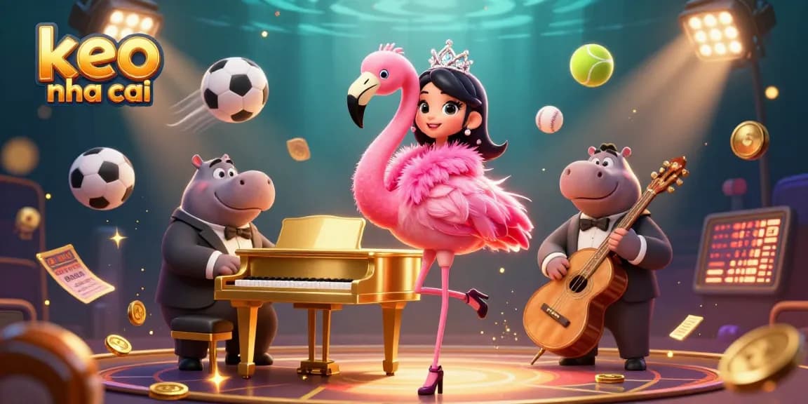 Engage in sports betting excitement with keo nha cai on a dynamic 3D casino scene.