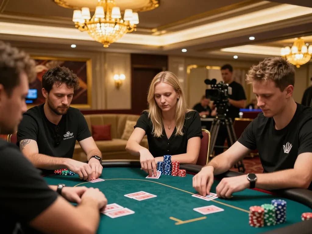 PHPVIP players engaging in intense poker game at casino, showcasing strategic gameplay.