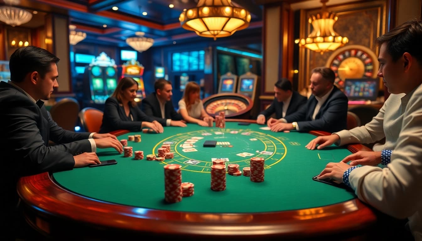 Experience the luxury of gaming at 8kbet.hair with an exciting poker table scene.