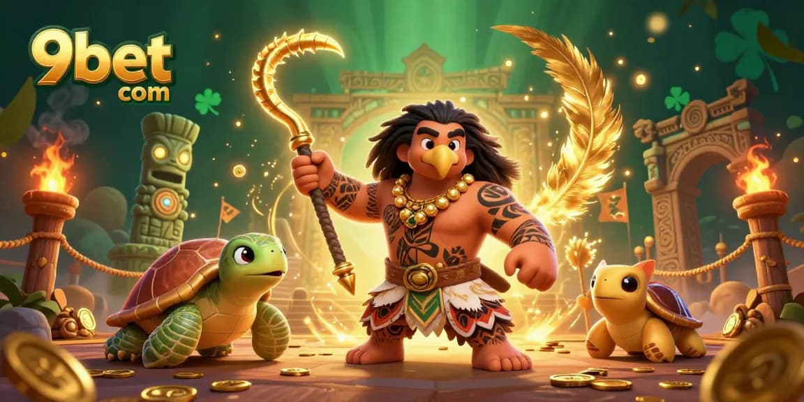 Engage with thrilling games at 9bet com, featuring vibrant 3D characters in an exciting casino atmosphere.