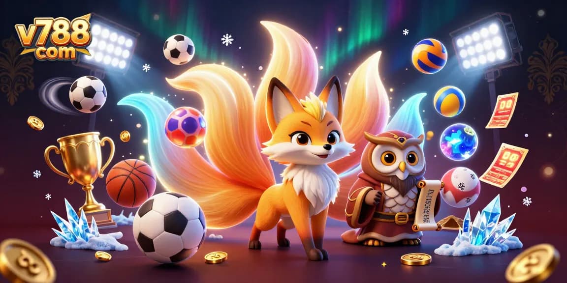 Experience thrilling gameplay with v788 com in this vibrant 3D casino scene featuring dynamic sports elements.
