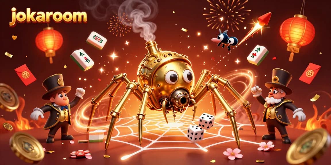 Experience the thrill of jokaroom with vibrant gaming elements and steampunk-inspired art.