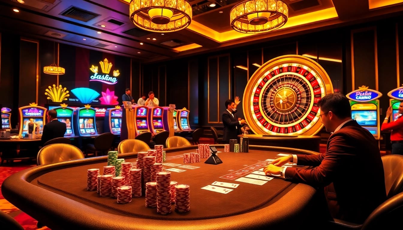 Engaging scene of a high-stakes poker table at https://may88.work/, showcasing casino players in action.