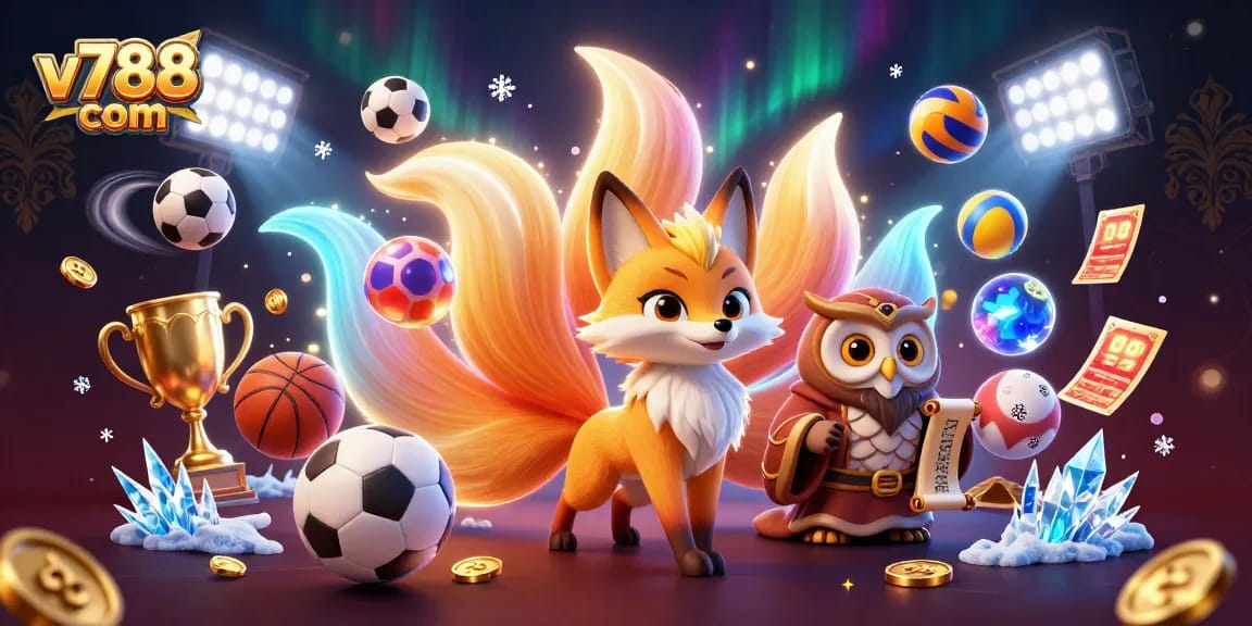 Experience thrilling gameplay with v788 com in this vibrant 3D casino scene featuring dynamic sports elements.