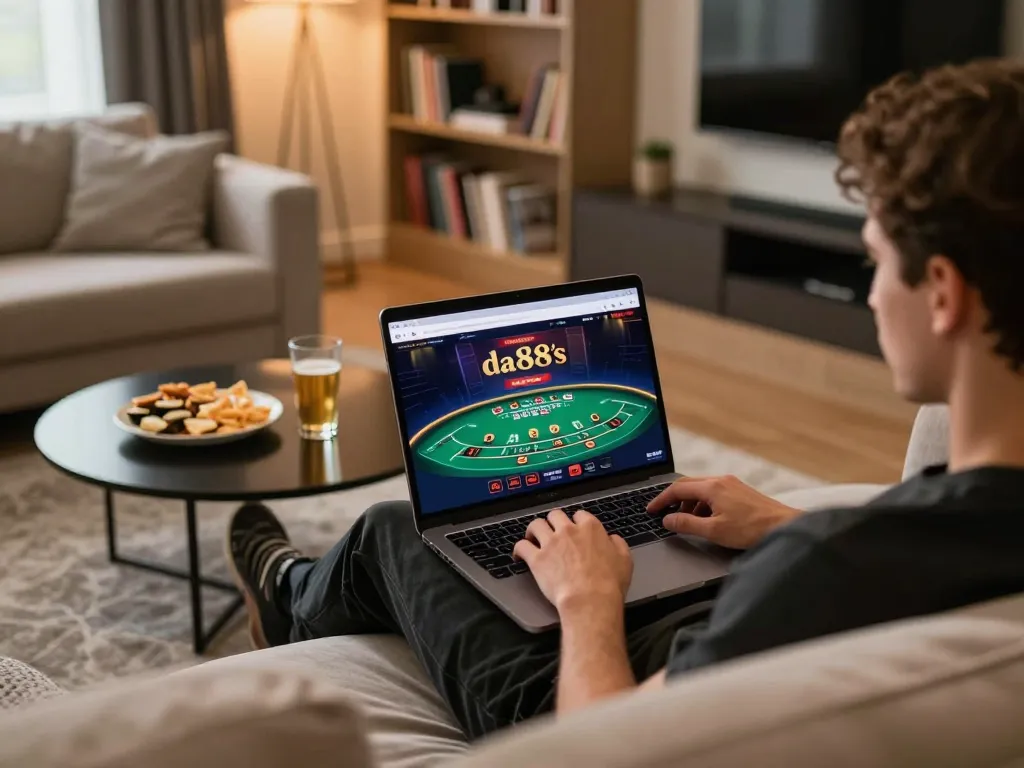 Play blackjack online at da88 with live dealer in stylish home setup