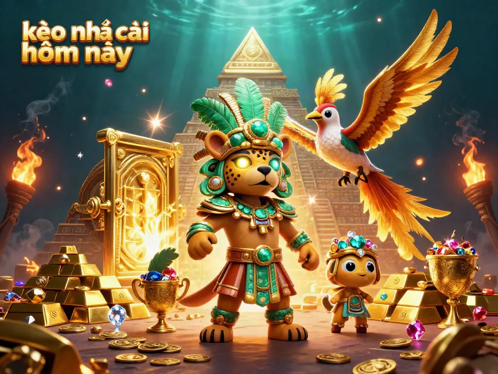 Engage with the kèo nhà cái hôm nay showcasing vibrant animated characters and dynamic gold elements.