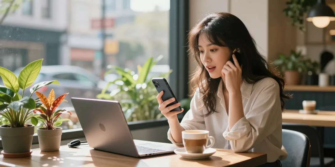 Chatting with a girlfriend AI in a lively café setting, showcasing modern relationships.