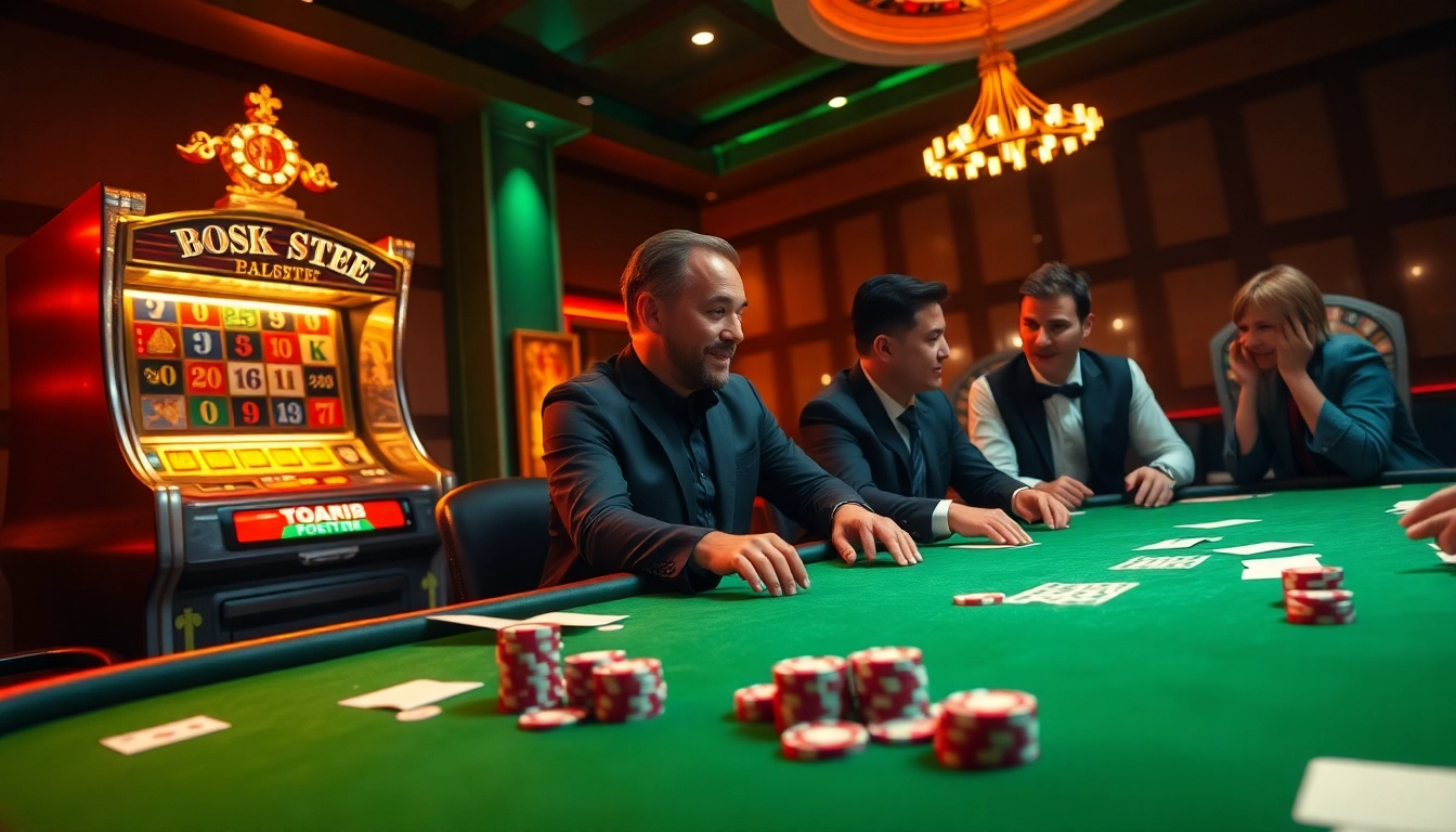 Experience the thrill of online gaming at https://c168.ltd/ with players engaging in high-stakes poker at a vibrant casino table.
