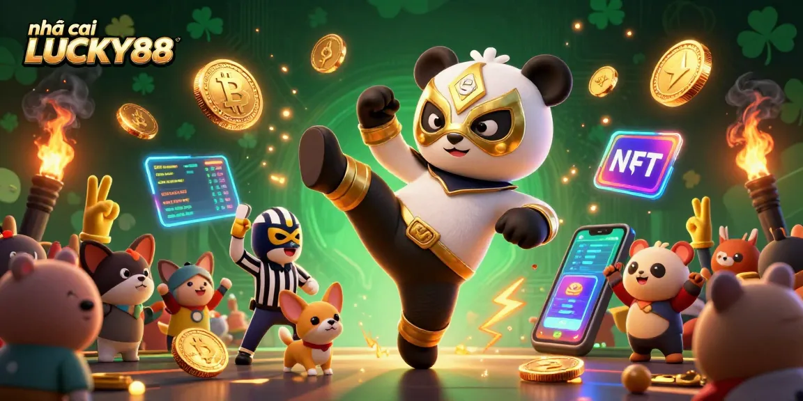 Experience thrilling gameplay at nhà cái LUCKY88 with an energetic scene of betting excitement and vibrant characters.