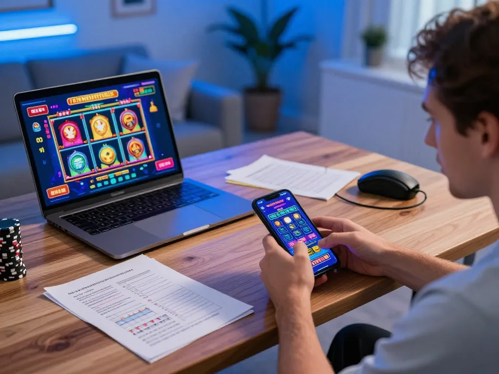 vu88 player strategizing on mobile casino app during live dealer game session