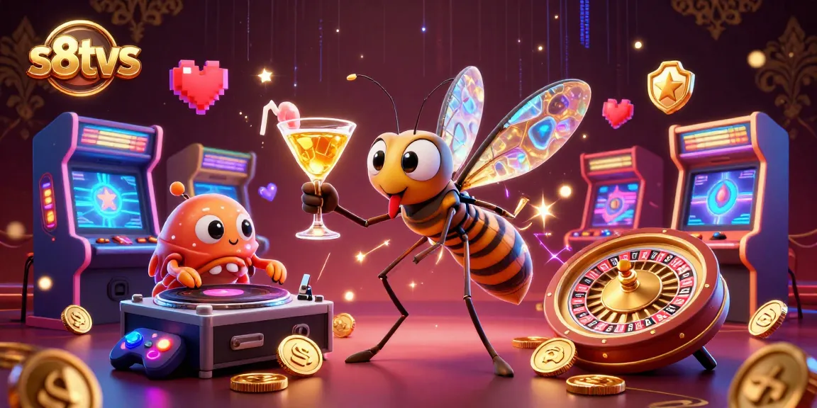 S8TV showcases a vibrant casino experience with unique characters and dynamic gaming elements in a rich 3D illustration.