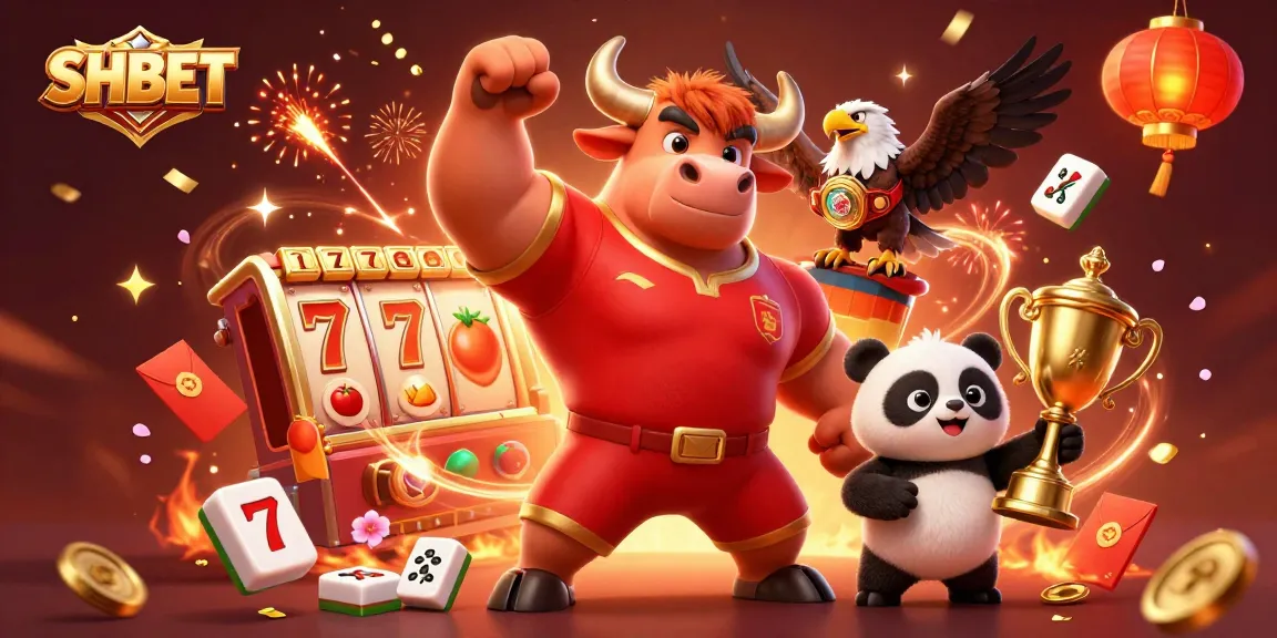 Win big at SHBET with festive 3D casino characters celebrating gameplay and jackpots.
