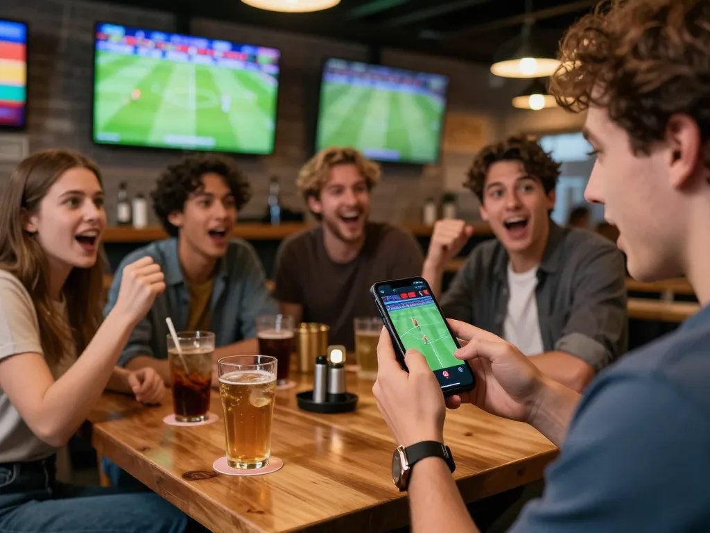 Place bets on Lu88 com in an exciting sports bar atmosphere during a live match.