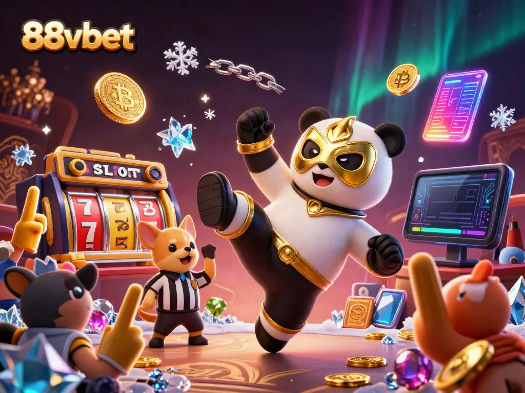 Experience thrilling gameplay with 88vbet's vibrant casino action, featuring a panda wrestler and exciting jackpots.