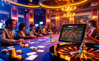 Players engaging at a casino table, highlighting https://tg88link.com/ excitement in gambling.