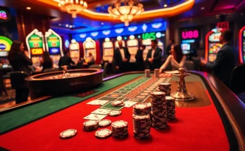 Players engaging in thrilling U88 casino action at a luxurious table, showcasing excitement and strategy.