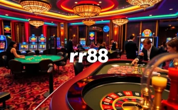 Engaging scene of players enjoying games at nhà cái rr88 casino, featuring vibrant tables and lively atmosphere.