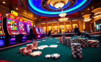 Experience the thrill of the CM88 casino scene with vibrant slot machines and elegant poker tables.