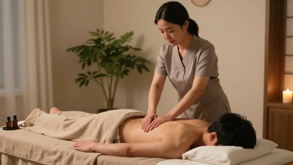 Relaxing experience of an at-home 부평출장안마 session with a professional therapist providing soothing massage therapy.