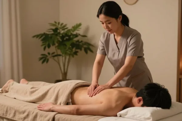 Relaxing experience of an at-home 부평출장안마 session with a professional therapist providing soothing massage therapy.