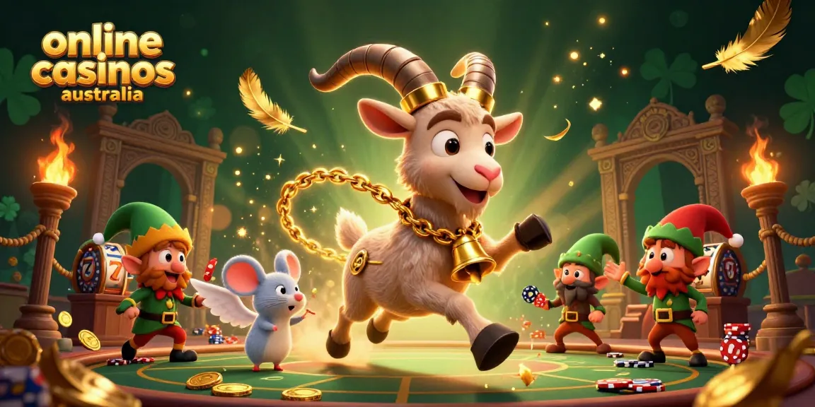 Experience the thrill of online casinos Australia with Krampus running a holiday-horror casino scene.